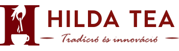 Hilda Tea logó – bordó, vízszintes